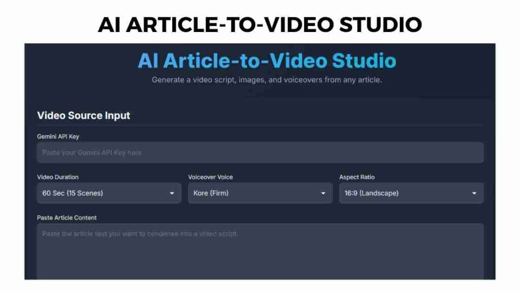 AI Article-to-Video Studio