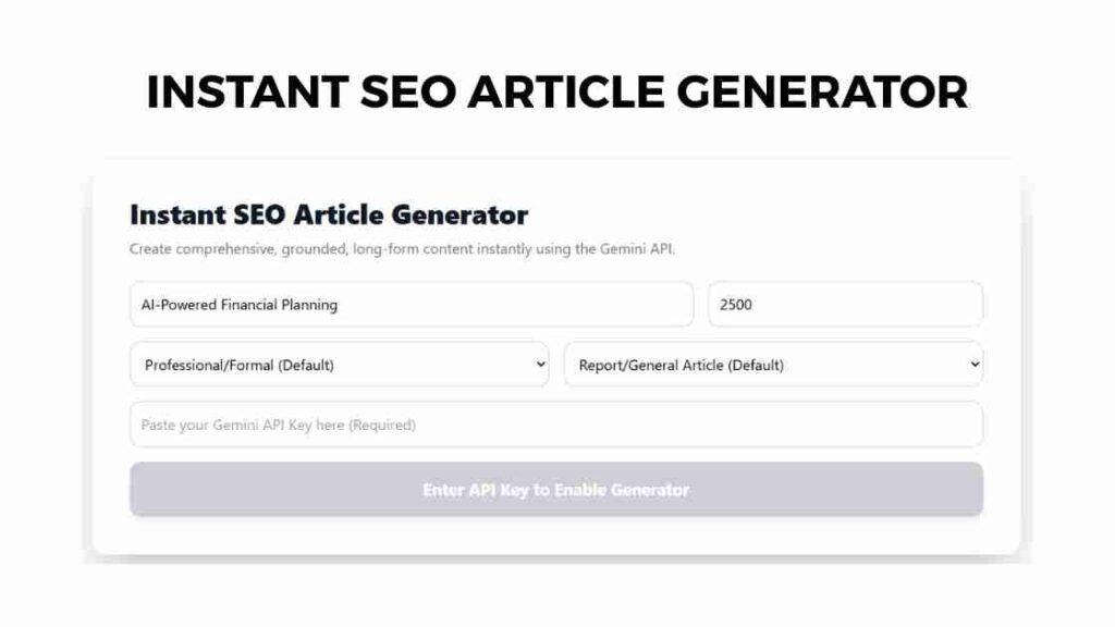 Instant SEO Article Generator