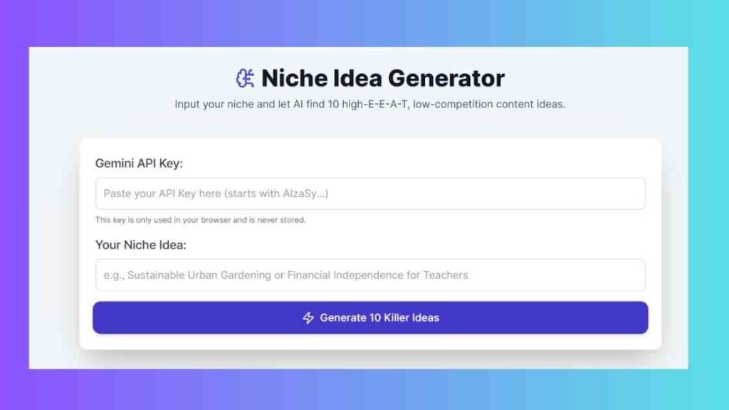 Niche Content Idea Generator