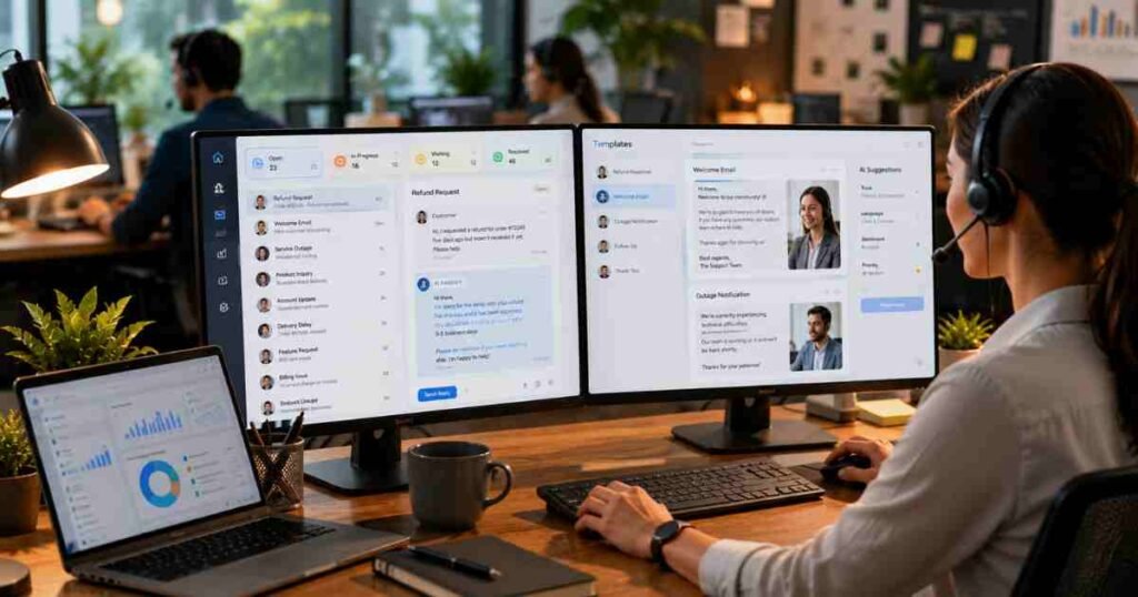 AI-powered customer support email management and response workflow