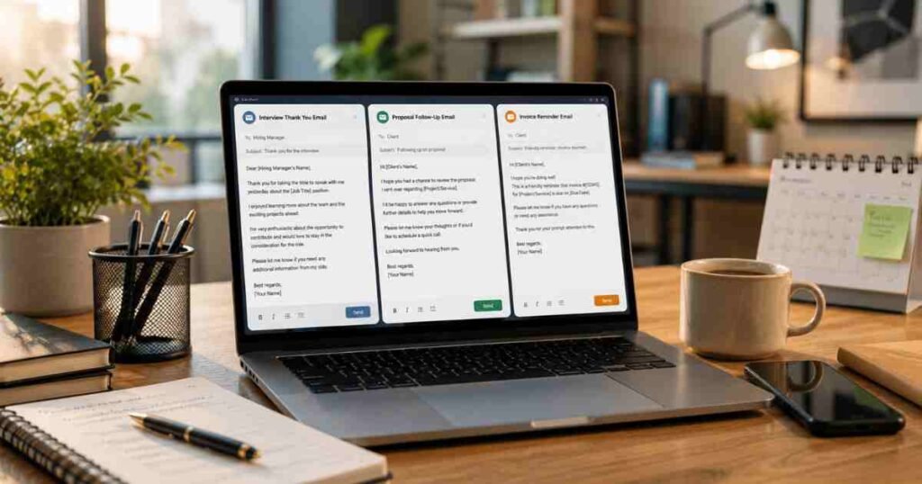 AI-generated follow-up emails for interviews proposals and overdue invoices