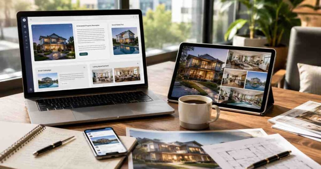 AI content creation tools helping real estate agents market properties in 2026