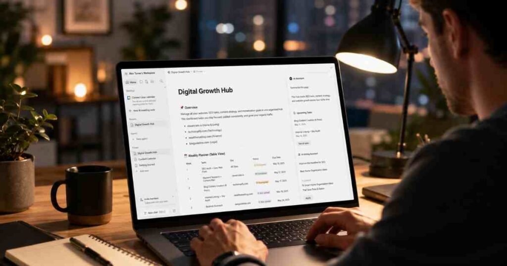 Notion AI review workspace dashboard in 2026