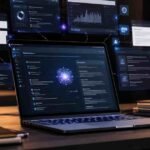 Perplexity AI review feature image with futuristic AI search workspace and cited research interface