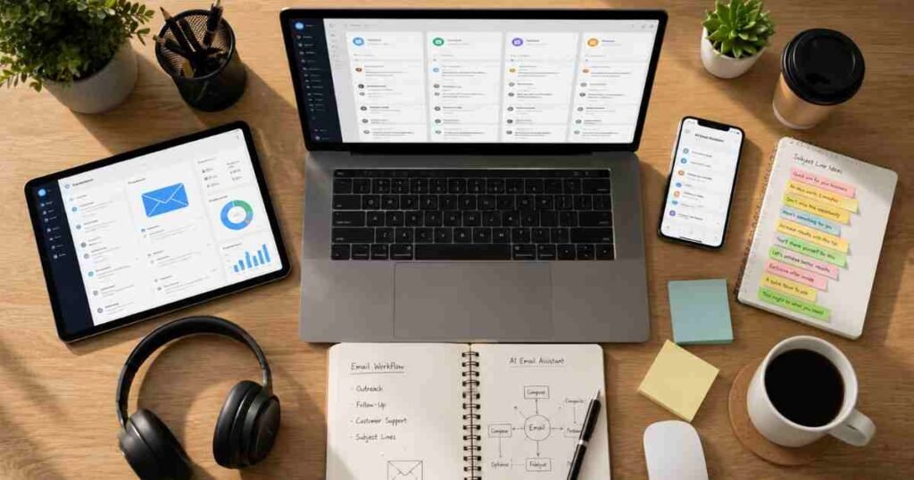 AI email writing workflow using ChatGPT for outreach follow-ups and customer support