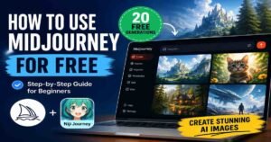 How to use Midjourney for free with 20 free generations – step-by-step beginner guide to creating AI images.